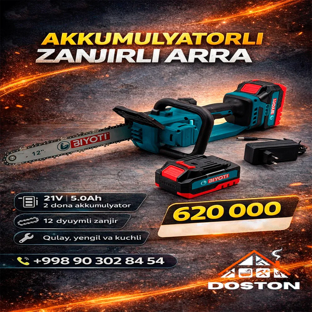 Akkumulyatorli zanjirli arra